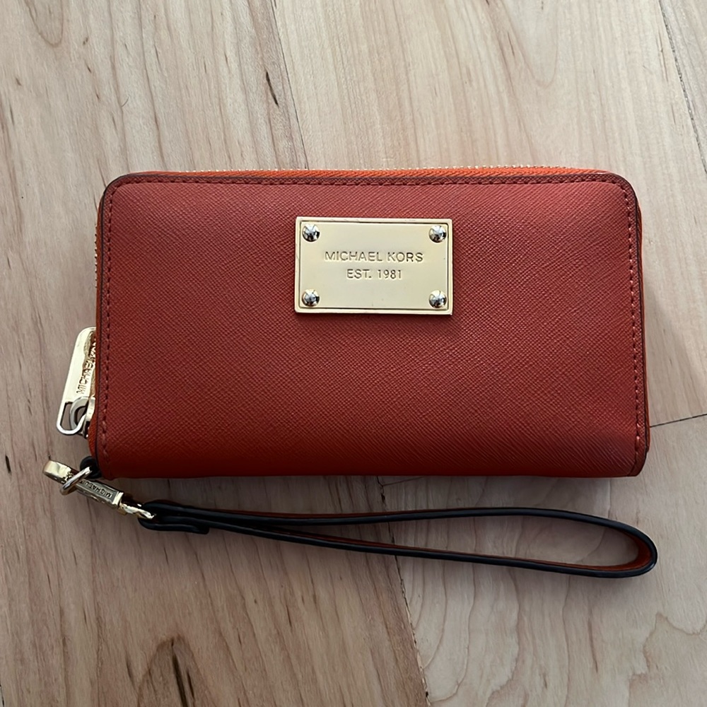Orange Michael Kors Wallet